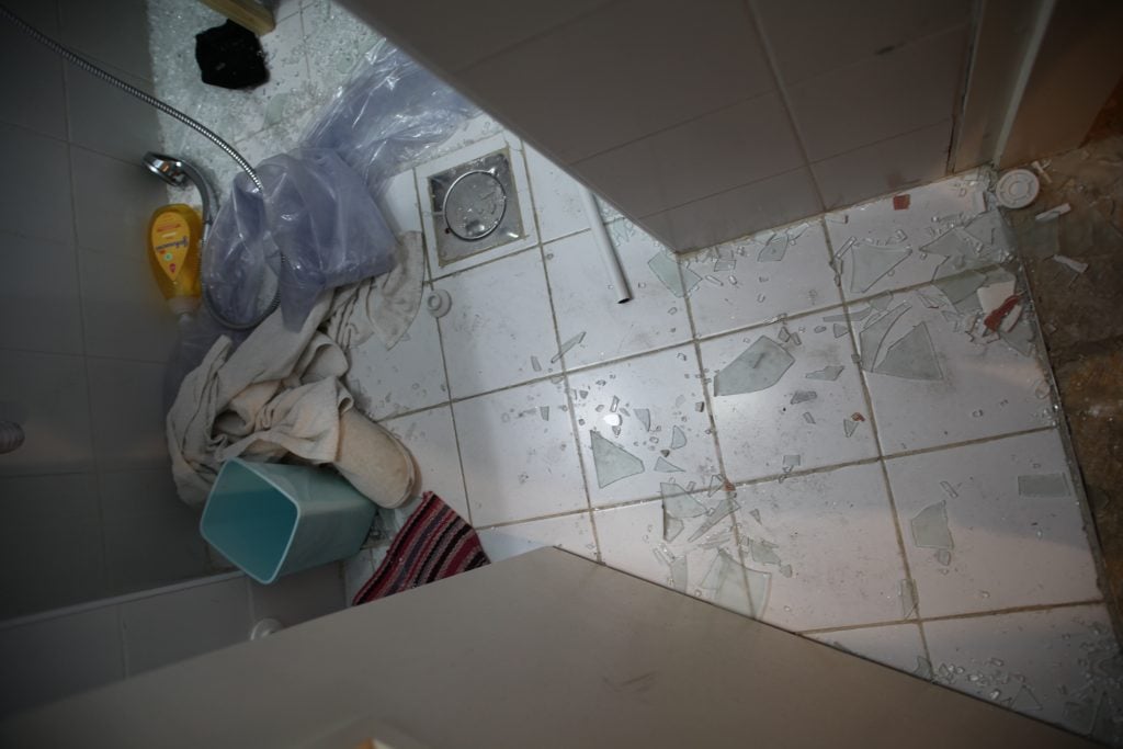 Dar Jacir artist residency bathroom breached and ransacked. Photo by: Shuruq Harb.