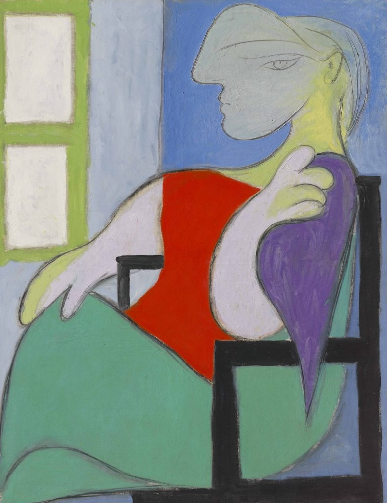 Pablo Picasso, Femme assise près d'une fenêtre (Marie-Thérèse) (1932). Courtesy of Christie's Images, Ltd.