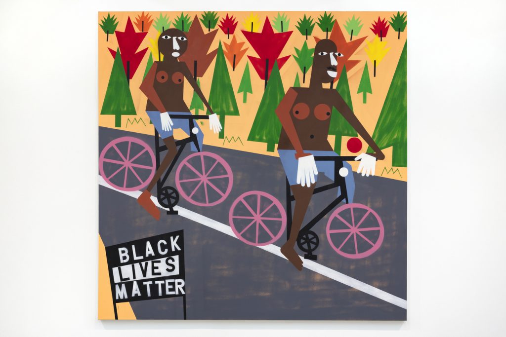 Nina Chanel Abney, <i>Being Mixie with my Fixie</i> (2019). Courtesy of the artist and Jack Shainman Gallery.