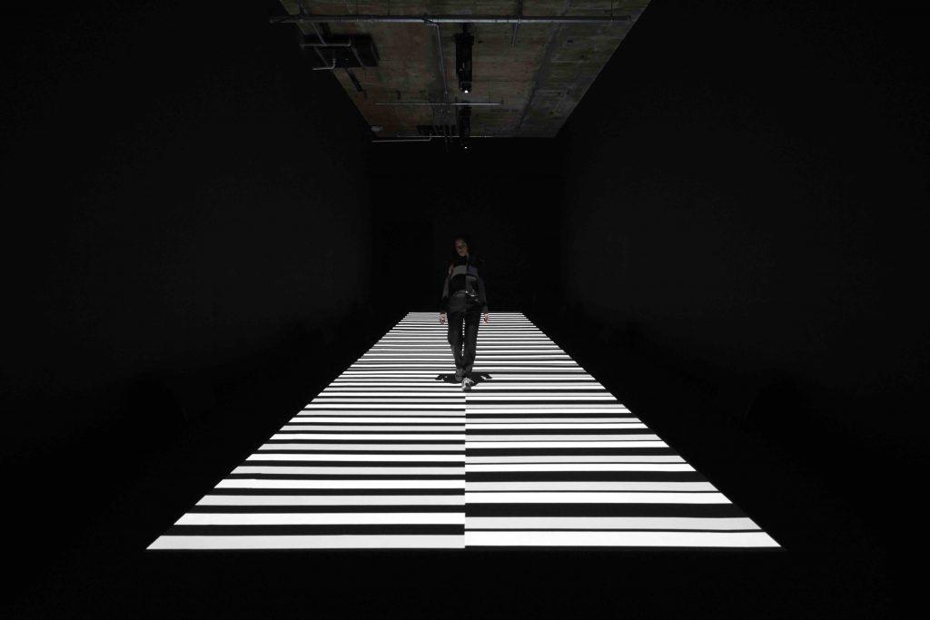 Ryoji Ikeda, <i>test pattern</i> ©Jack Hems, 180 The Strand, 2021. "RYOJI IKEDA" at 180 Studios, presented by Vinyl Factory in collaboration with Audemars Piguet Contemporary.