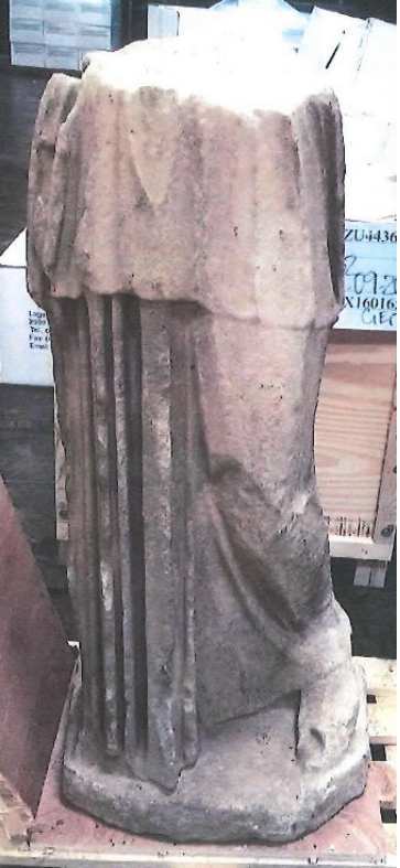 A photograph of the antique Roman statue taken by an HSI SA on or about May 11, 2016. Photo courtesy PACER.
