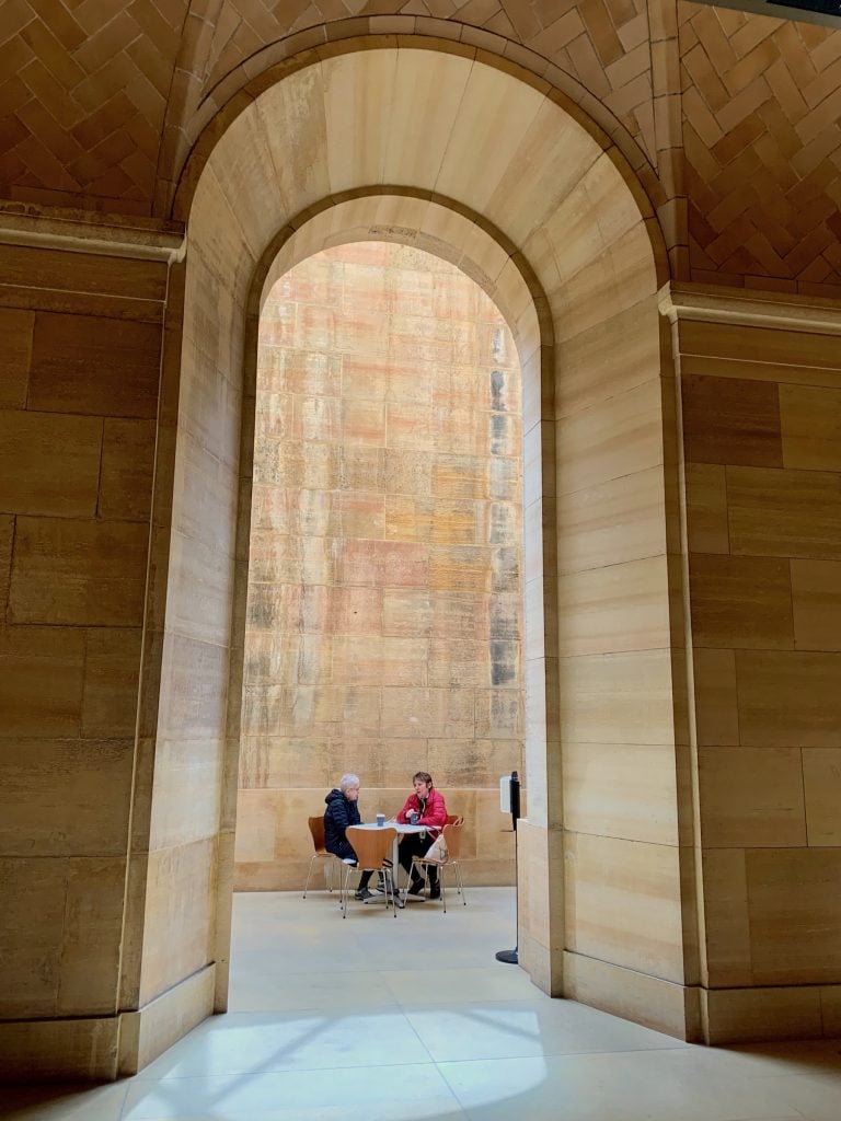 Visitors enjoying the cafe on the new level at the Philadelphia Museum of Art. Photo by Ben Davis.