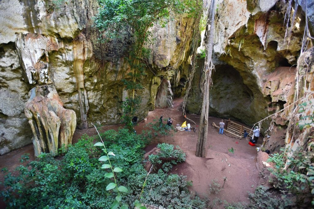 Kenya's Panga ya Saidi cave, where Africa's oldest-known burial was discovered. Photo by Mohammad Javad Shoaee., courtesy of the Max Planck Institute for the Science of Human History, Jena, Germany.