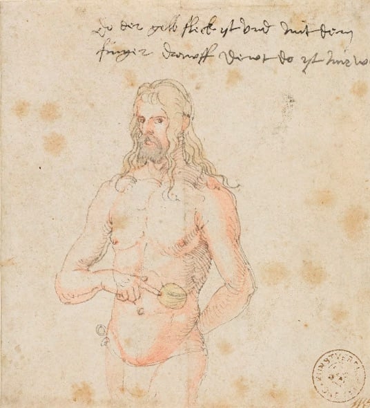 Albrecht Dürer, <em>Self-portrait, ill</em> (1509/11). Collection of the Kunsthalle Bremen.