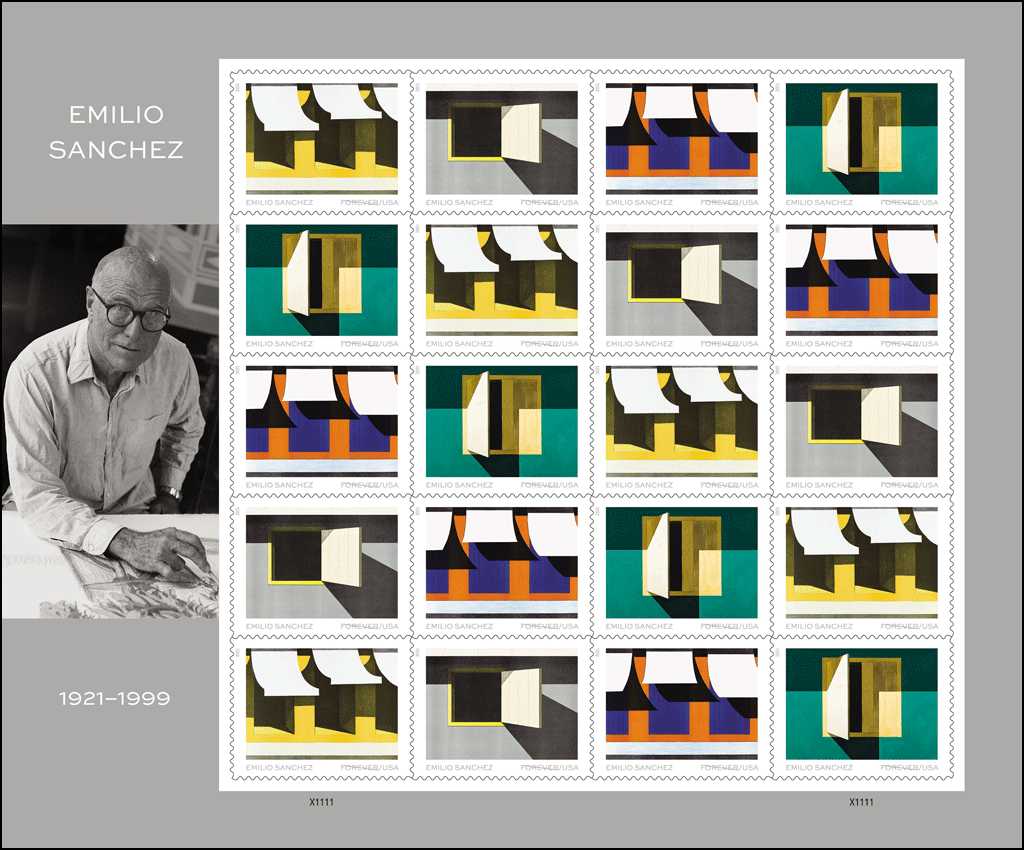 Emilio Sanchez Forever® stamps. Image courtesy of USPS.