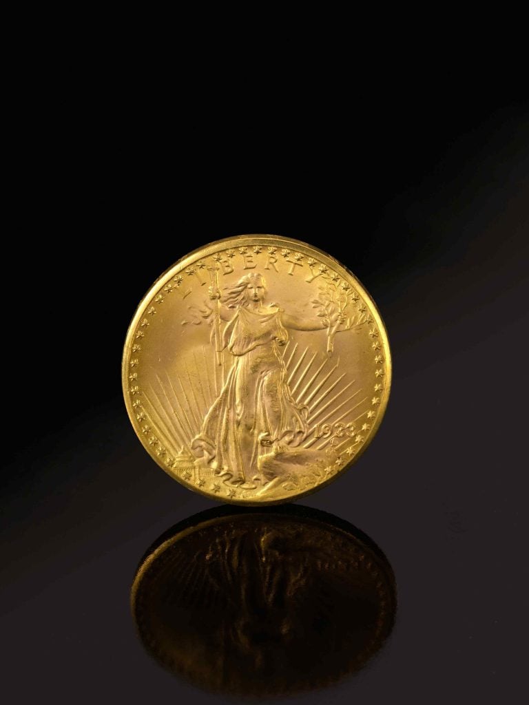 The 1933 double eagle coin. Courtesy of Sotheby's. 