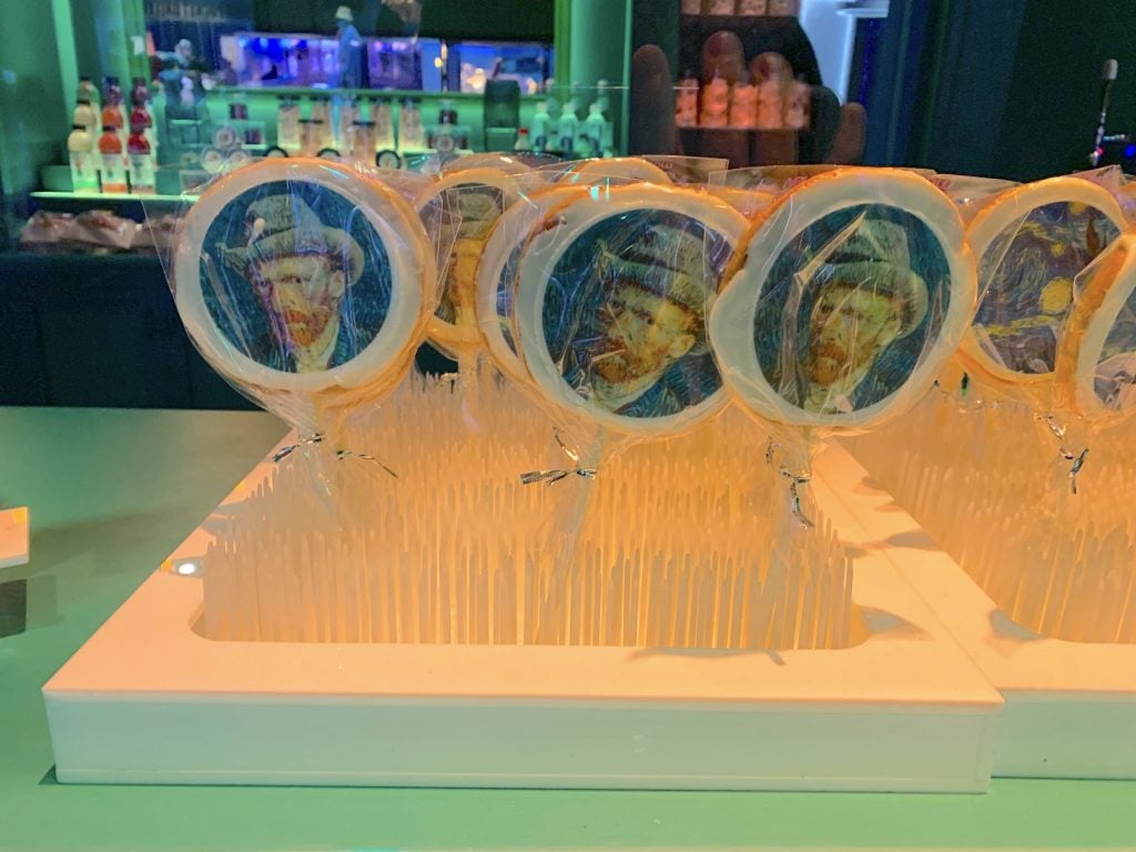 A selection of Vincent van Gogh lollipops from the cafe in "Immersive Van Gogh." Photo by Ben Davis.
