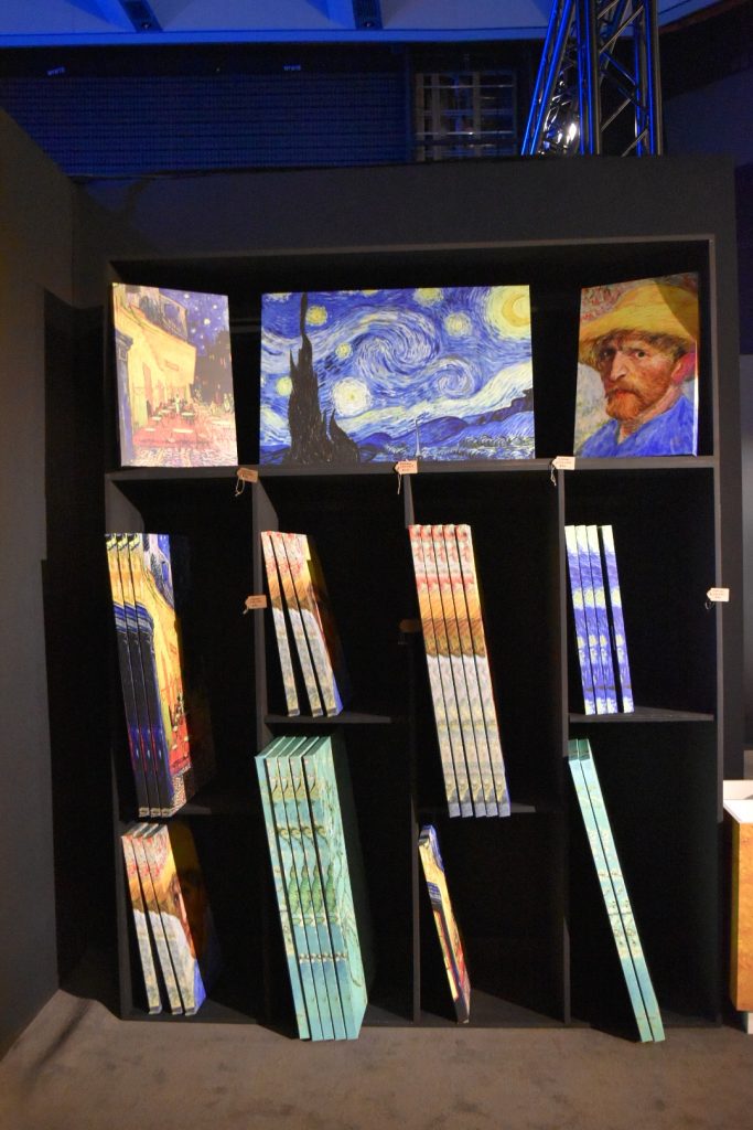 Canvasses for sale in the gift shop of "Van Gogh: The Immersive Experience." Photo by Ben Davis.