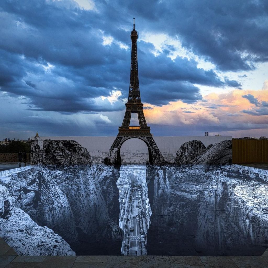 JR's Eiffel Tower public art installation. Photo courtesy of JR. 