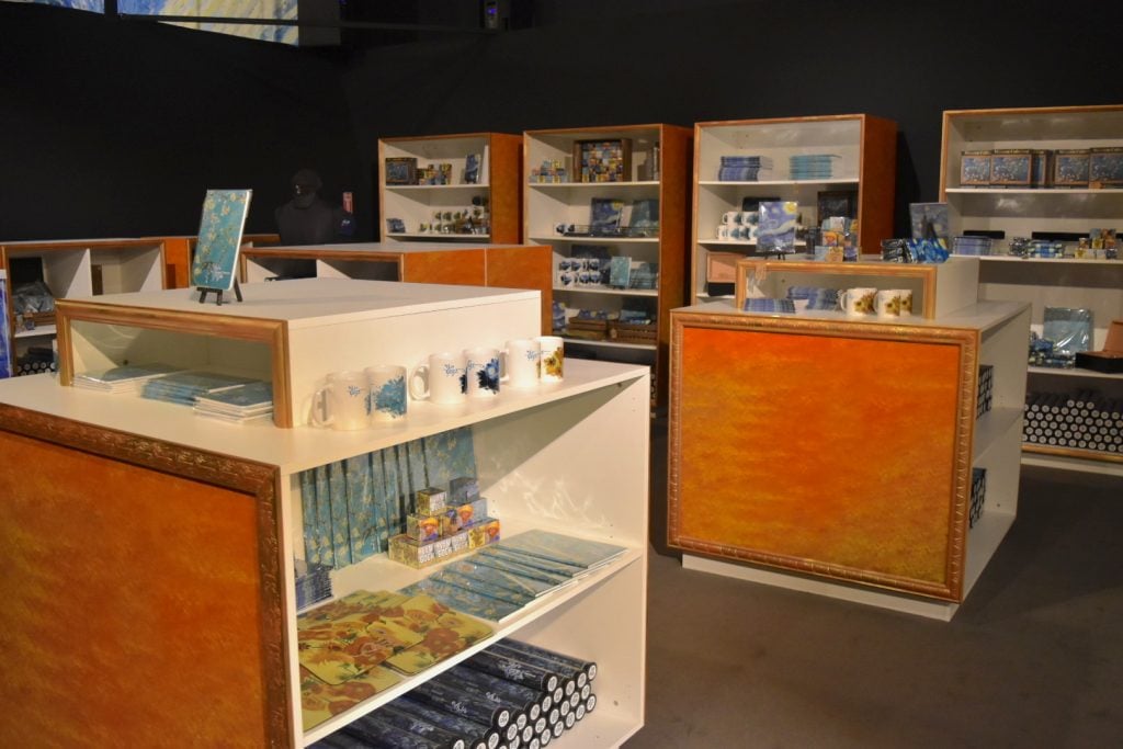 The gift shop at "Van Gogh: The Immersive Experience." Photo by Ben Davis.