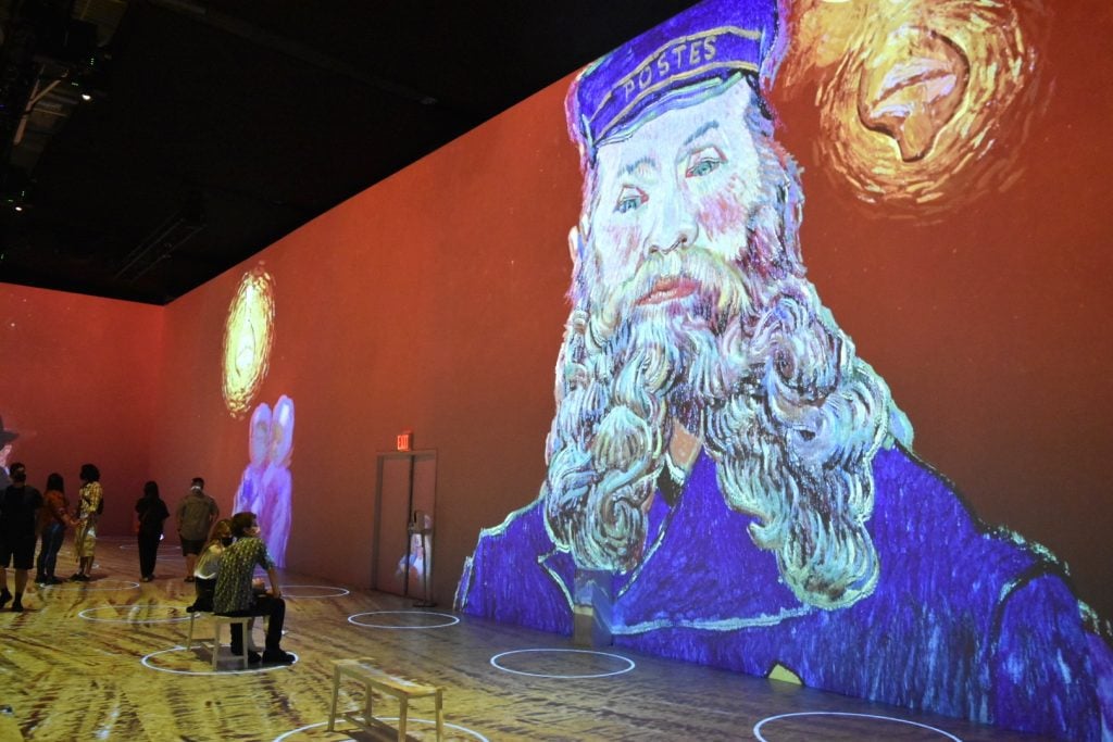 Inside "Immersive Van Gogh," one of two competing Van Gogh light environments currently open in New York. Photo by Ben Davis.