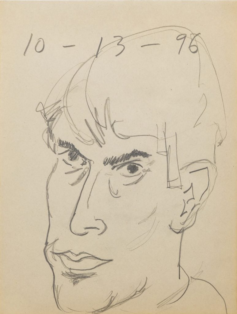 One of Gregg Bordowitz's self-portraits in mirror (1996). Throughout is career, whether as an activist, artist, filmmaker, or performer, the artist has stressed that each of us has many complex identities. Courtesy of the artist.
