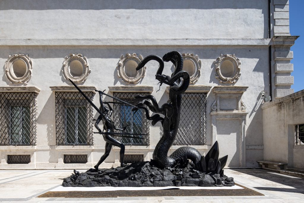 Damien Hirst, Hydra and Kali (2015). Photo: A. Novelli © Galleria Borghese Ministero della Cultura © Damien Hirst and Science Ltd. All rights reserved DACS 2021/SIAE 2021.