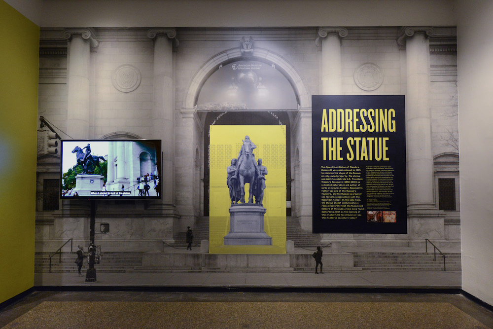 Installation view of "Addressing the Statue" at the American Museum of Natural History. ©AMNH/C. Chesek.