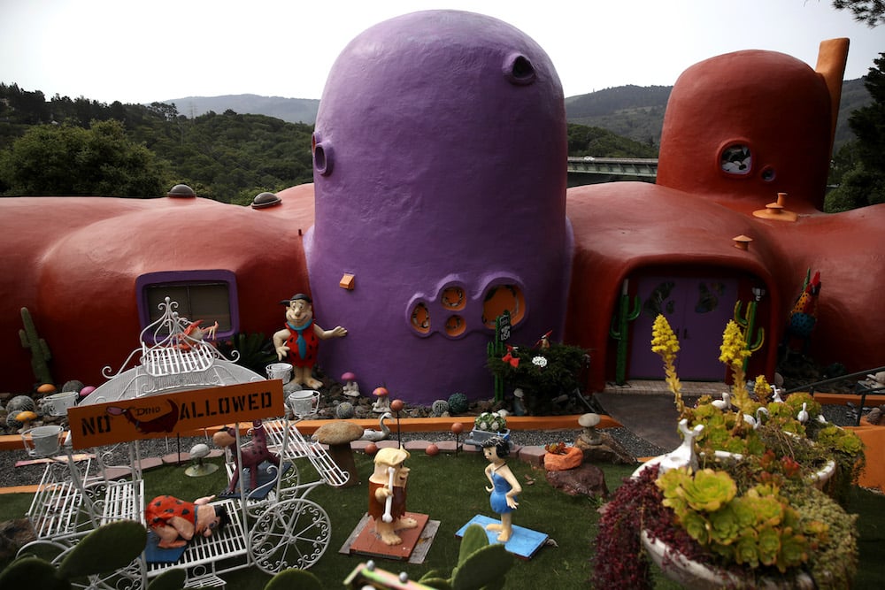 A view of the so-called Flintstone's House on April 11, 2019 in Hillsborough, California. Photo by Justin Sullivan/Getty Images