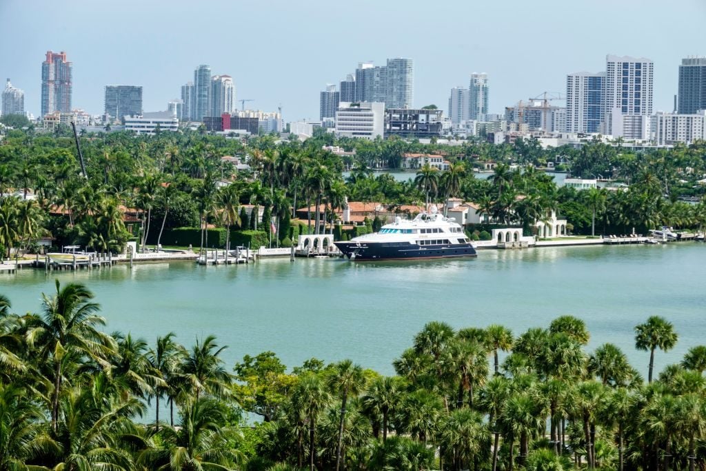 Miami Beach, Biscayne Bay, waterfront homes. (Photo by: Jeffrey Greenberg/Universal Images Group via Getty Images)