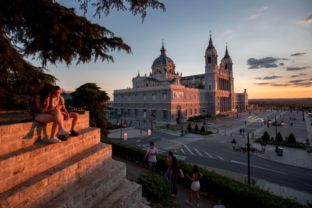 The Almudena Cathedral during sunset on June 07, 2021 in Madrid, Spain. (Photo by Pablo Blazquez Dominguez/Getty Images)