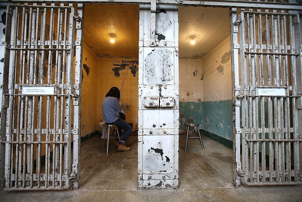 On of the site-specific installations by Ai Weiwei on Alcatraz Island. (Photo by Justin Sullivan/Getty Images)