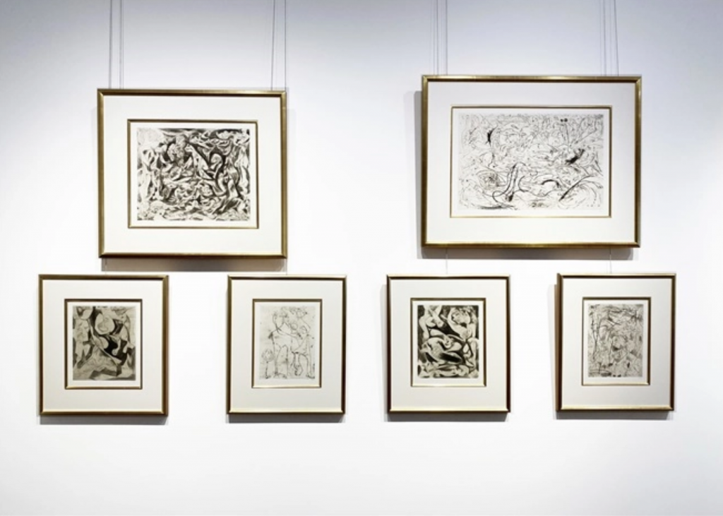 Jackson Pollock, Untitled (Set of 6) (1944–1945). Courtesy of Barbara Mathes Gallery.