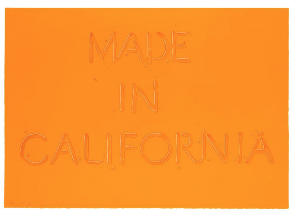 Edward Ruscha, Made In California (1971). Courtesy of John Moran.