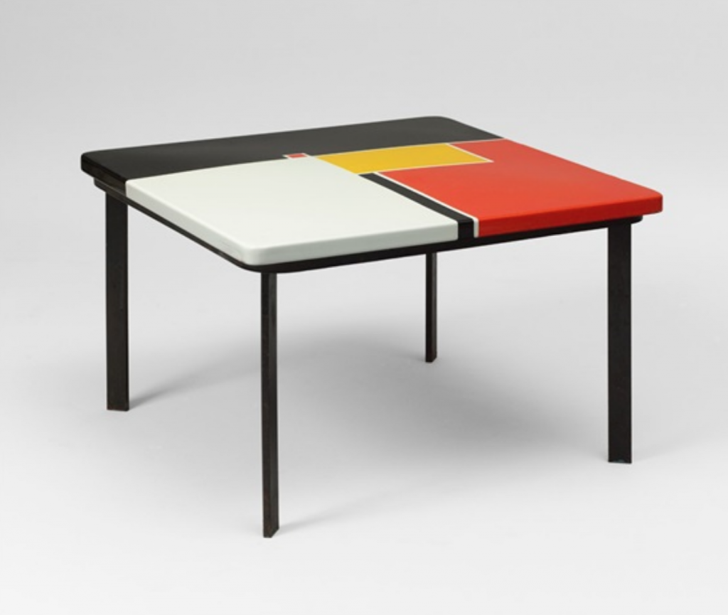Mathieu Matégot, Low table model “Mondrian” (ca. 1956). Courtesy of Galerie Jacques Lacoste.