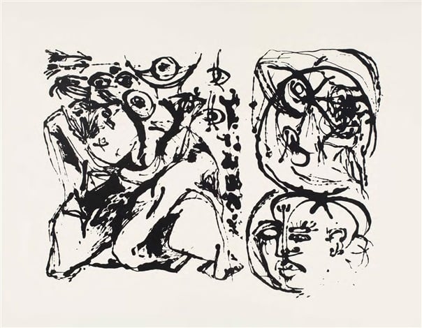 Jackson Pollock, Silkscreen (Set of 6: 3 of 6) (1951). Courtesy of Barbara Mathes Gallery. 