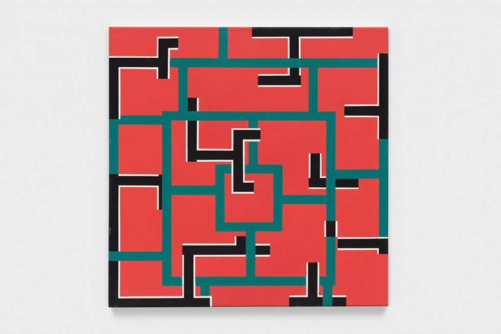 Mary Webb, Red, Green, Black and White (1976). Courtesy of Hales Gallery.