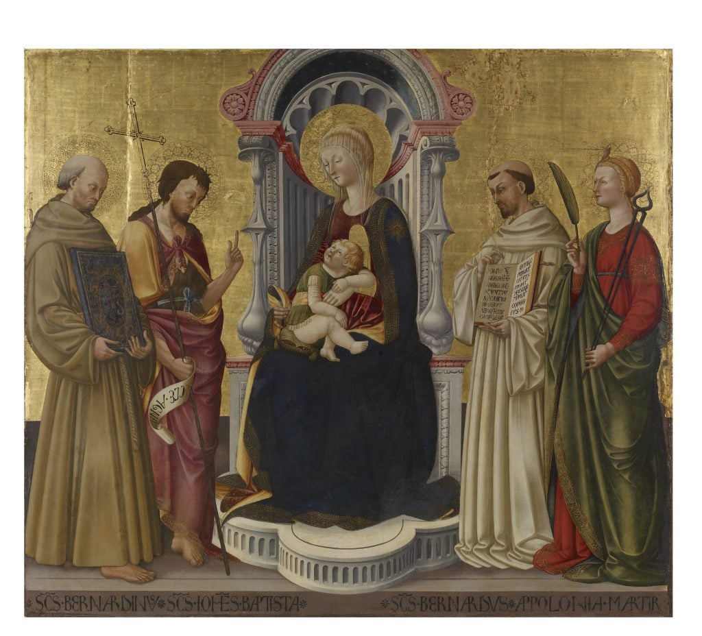 Neri di Bicci, <i>Virgin and Child Enthroned With Four Saints</i> (around 1450). Courtesy Walters Art Museum. 