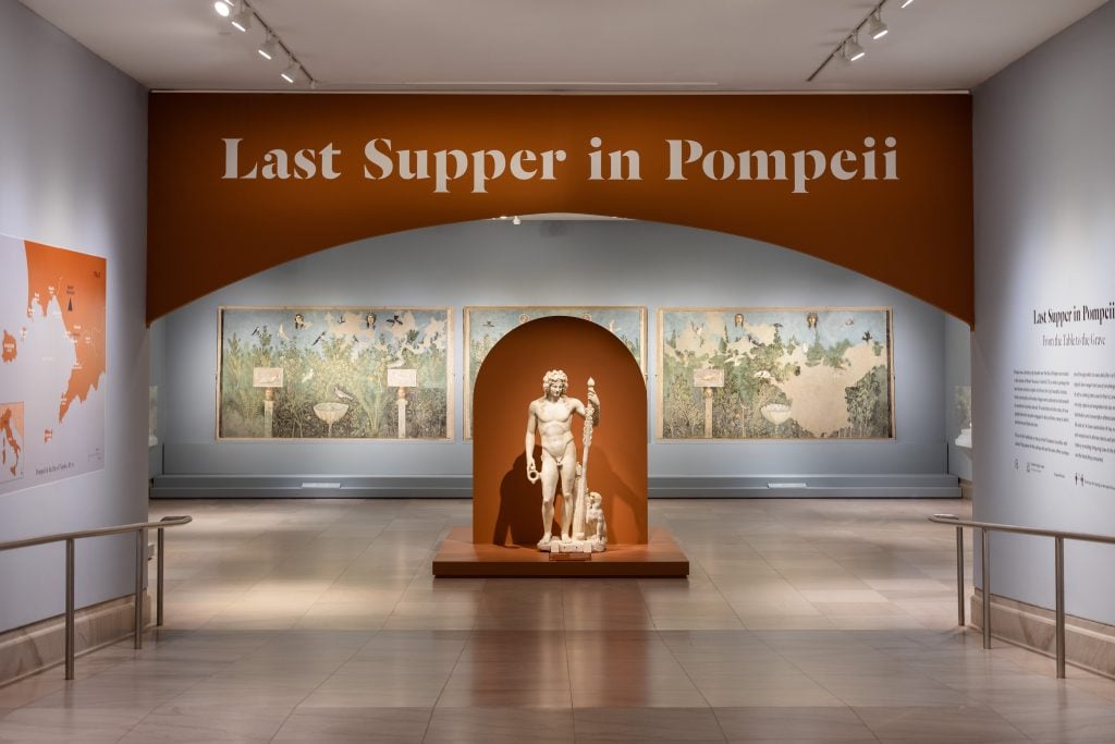 The entrance to "Last Supper in Pompeii: From the Table to the Grave" at the Legion of Honor, San Francisco. Photo by Gary Sexton, courtesy of the Fine Arts Museums of San Francisco.