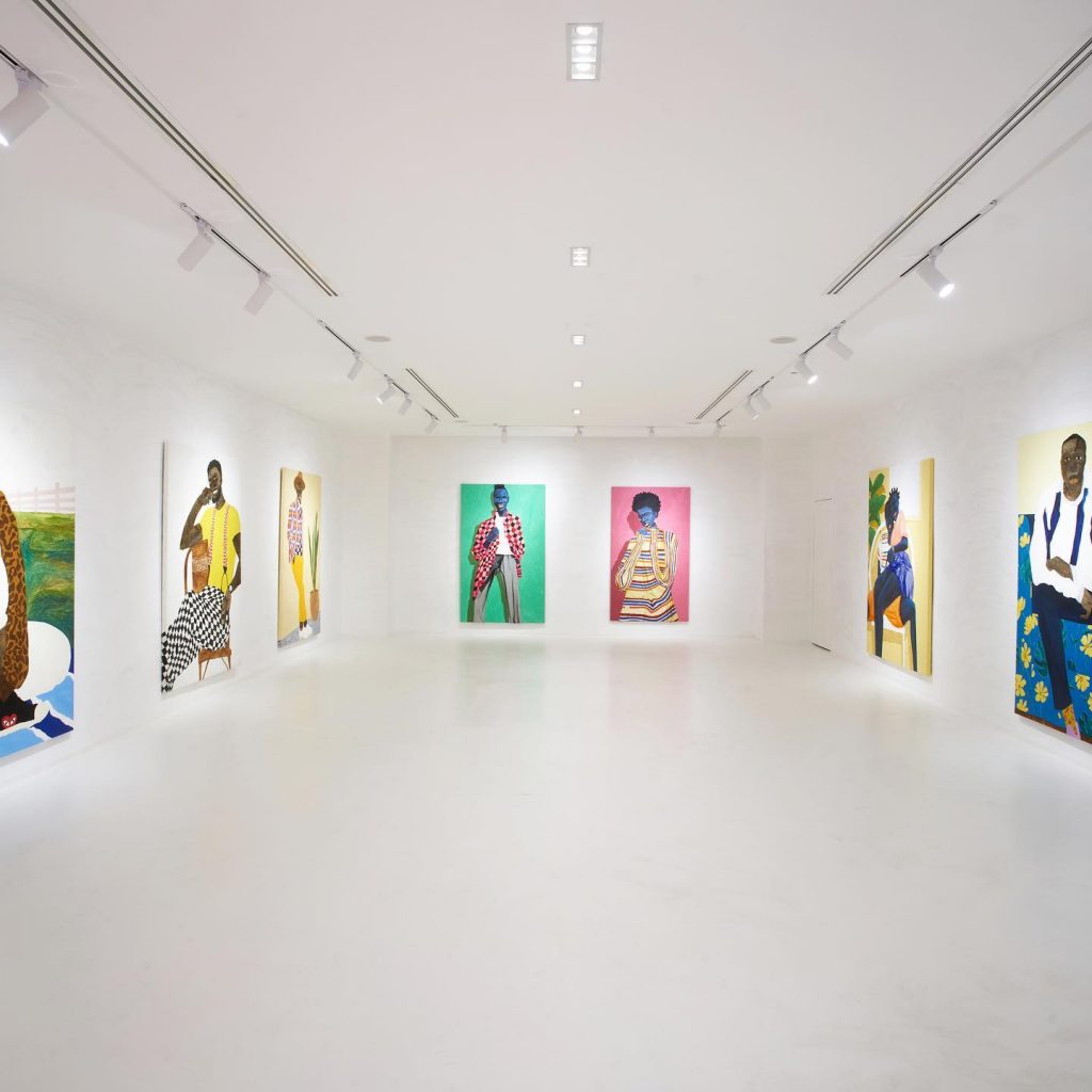 Installation view, "Eric Adjei Tawiah and David Aplerh-Doku Borlabi: Could You Be Loved" at Gallery 1957.