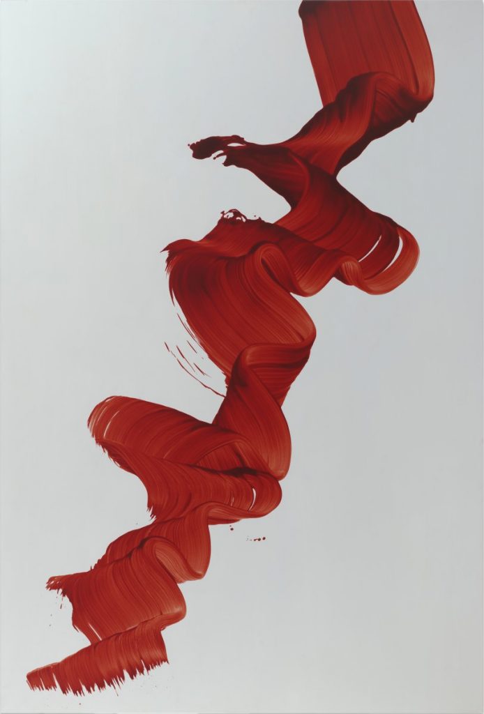 Jamie Nares, <em>Blues in Red</em> (2004). Courtesy of Kasmin Gallery. 