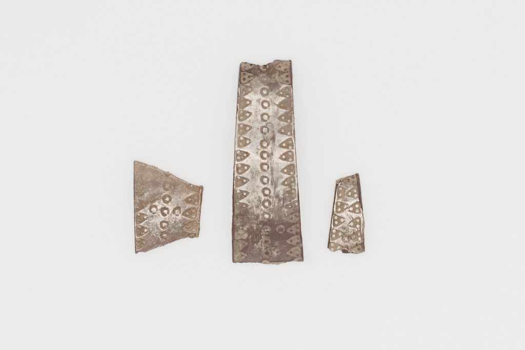 An arm band from the hoard that was cut into pieces, known as hack silver or bullion. Photo courtesy of Manx National Heritage.