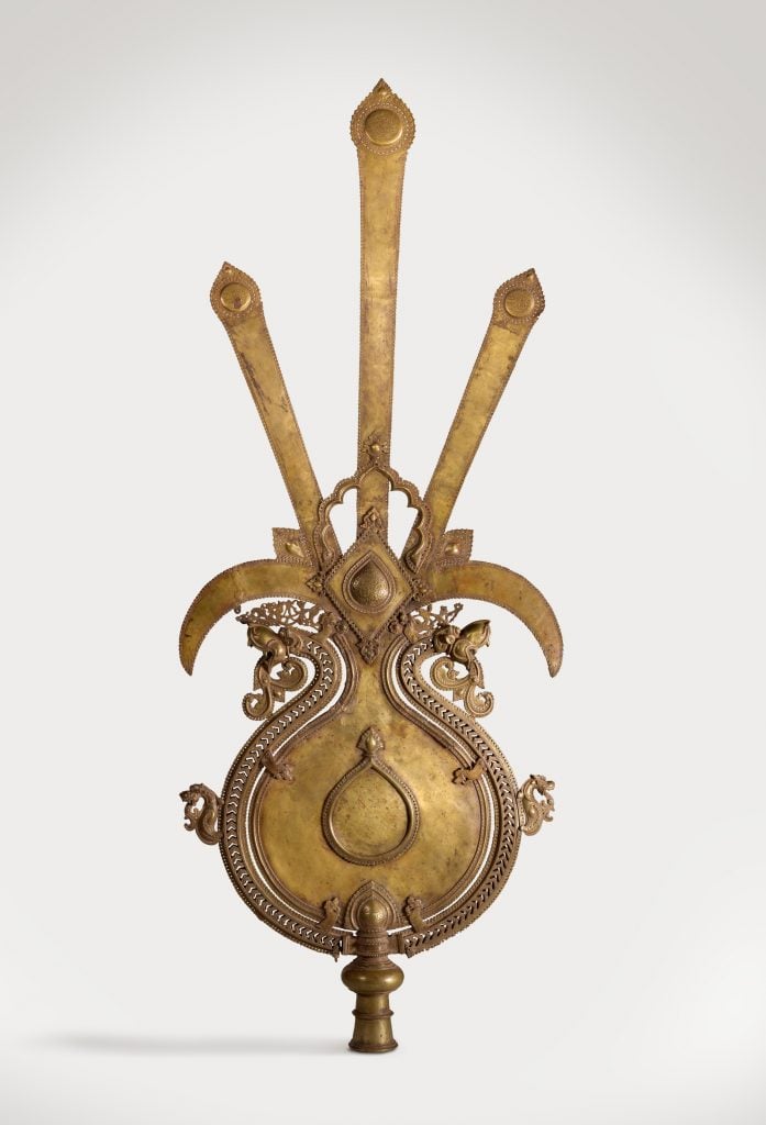 A bronze processional standard, or alam, from 1851. Courtesy of the NGA.