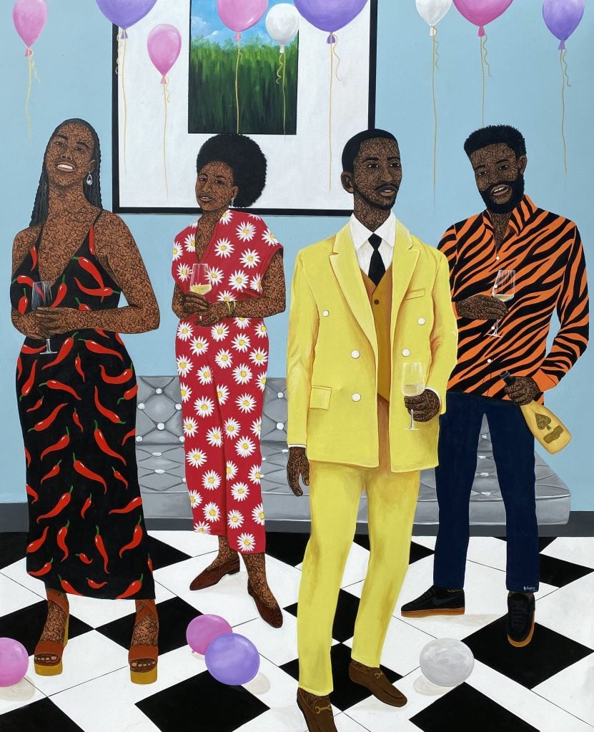Hamid Nii Nortey's Togetherness is the beginning of progress towards success exhibited by ADA Contemporary art gallery in Accra, Ghana in 2021.