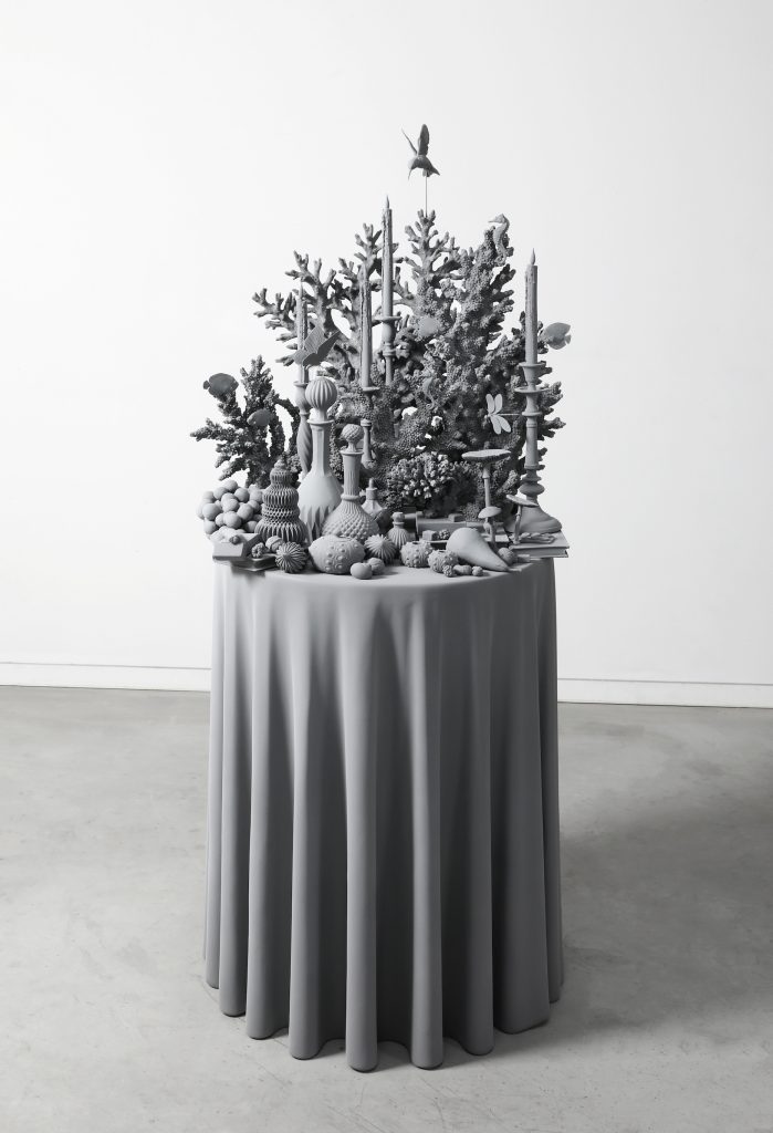 Hans Op de Beeck, Vanitas Table (the coral piece) (2021). Courtesy of Galleria Continua.