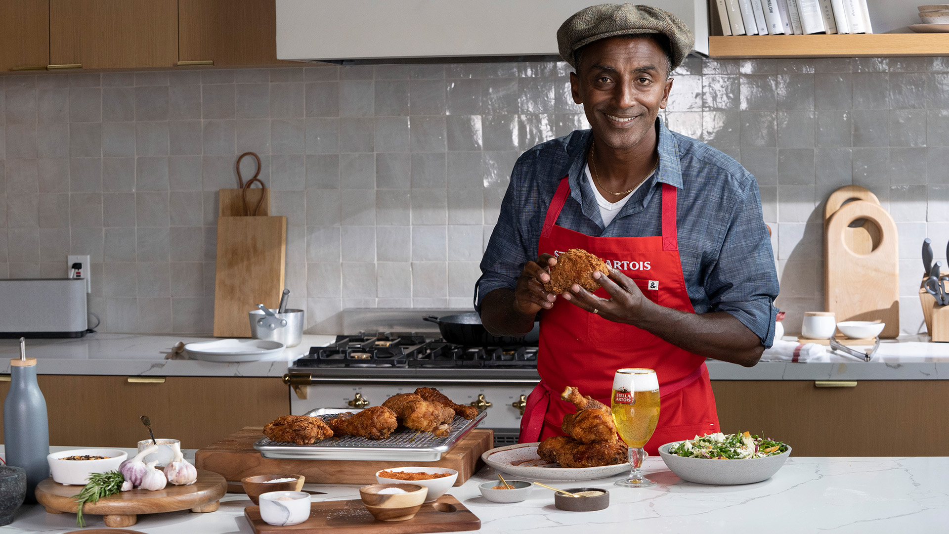 Chef Marcus Samuelsson is offering his Fried Yardbird recipe as an NFT. Photo courtesy of Stella Artois.