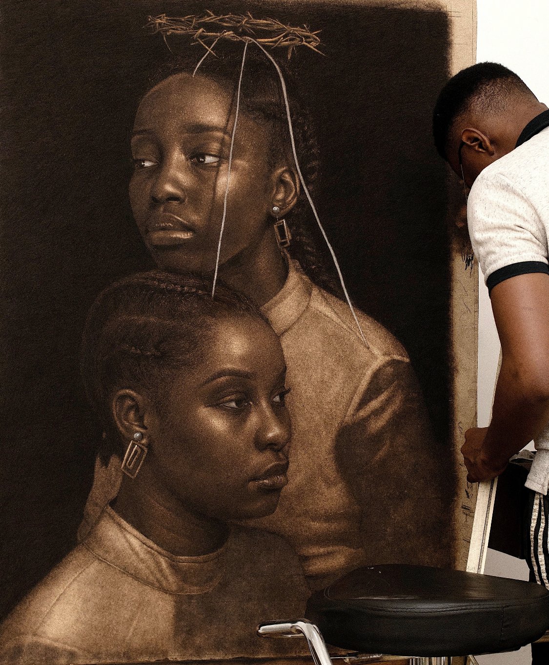 Alex Peter Idoko, Lijadu Sisters; Feminine Strength (2020). Courtesy of MonShareArt.