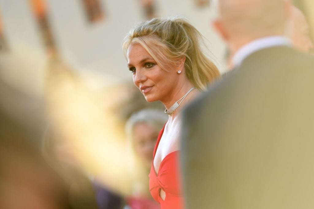 Britney Spears arrives for the premiere of Sony Pictures' "Once Upon a Time... in Hollywood" at the TCL Chinese Theatre in Hollywood, California on July 22, 2019. (Photo by VALERIE MACON / AFP)