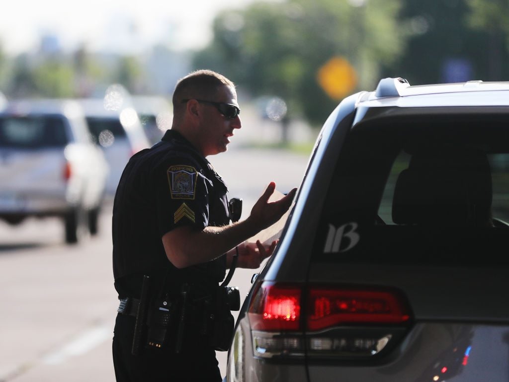 A police officer in Hopkins, Minnesota. (Photo by David Joles/Star Tribune via Getty Images)