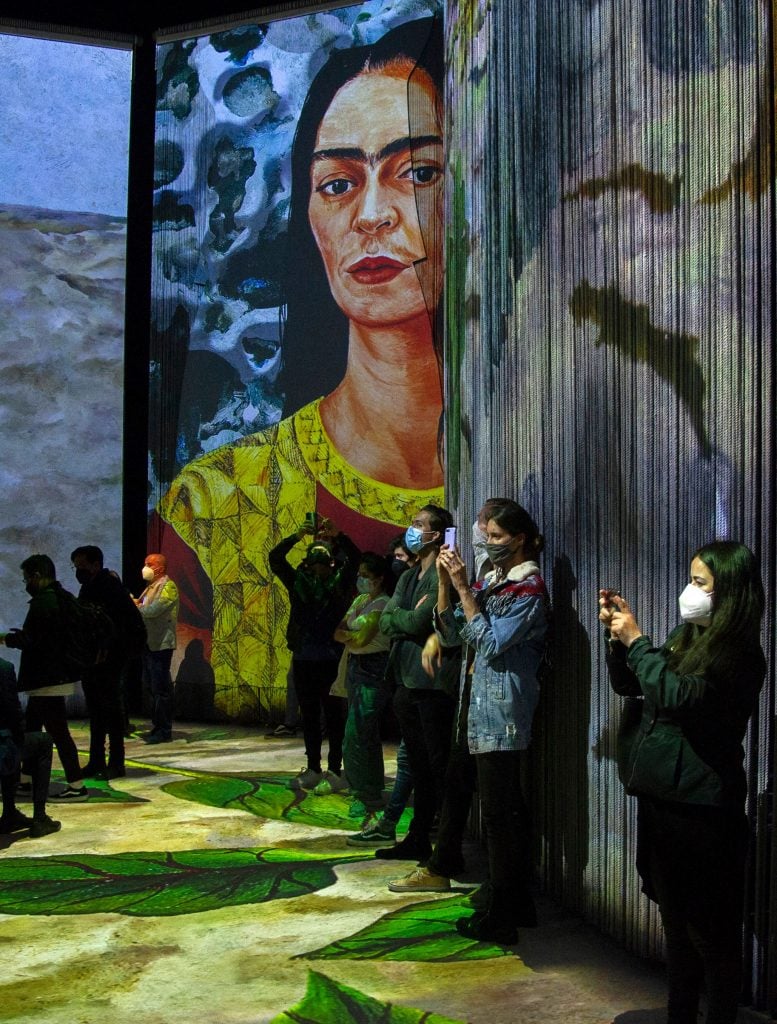 Installation view of "Frida: La Experiencia Immersiva." Photo by Claudio Cruz/AFP via Getty Images.