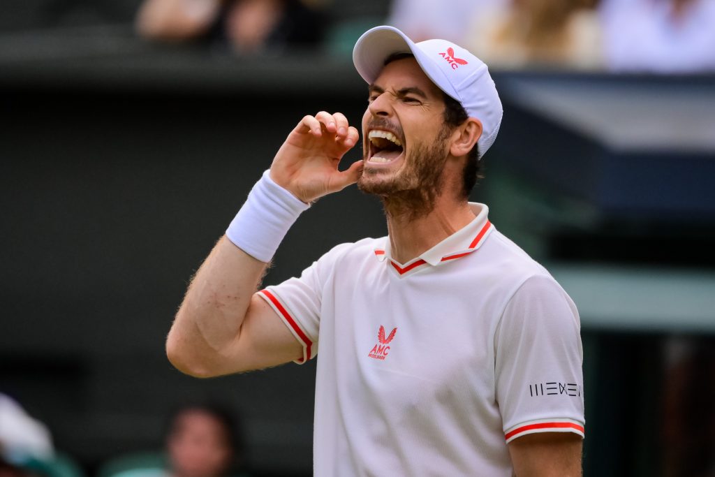 Andy Murray of Great Britain at center court during Wimbledon 2021. (Photo by TPN/Getty Images)