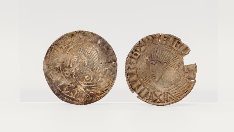 Coins with the profile of King Sihtric Silkbeard, the Norse king of Dublin from around 989 to 1036 A.D. Photo courtesy of Manx National Heritage.