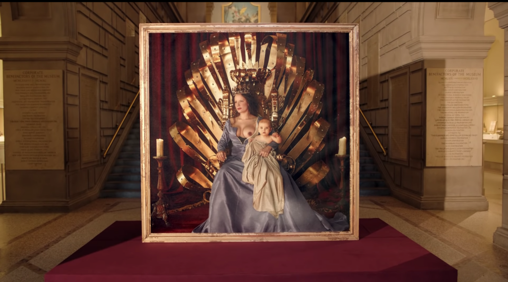 The album art for "If I Can't Have Love, I Want Power" showing the 26-year-old singer as an enthroned Madonna and Child.