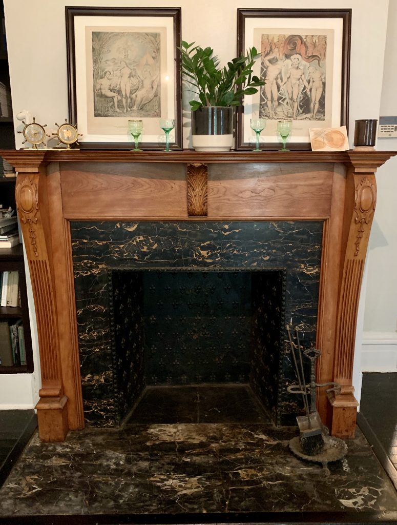 The 1896 fireplace in Ben Gillespie's home, which is original to the architecture. Photo courtesy Ben Gillespie.