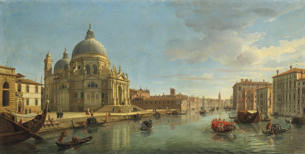 Gaspar van Wittel, called Vanvitelli, <i>View of Santa Maria della Salute, Venice, from the entrance of the Grand Canal</i>. Courtesy Christie's Images Ltd. 2021.