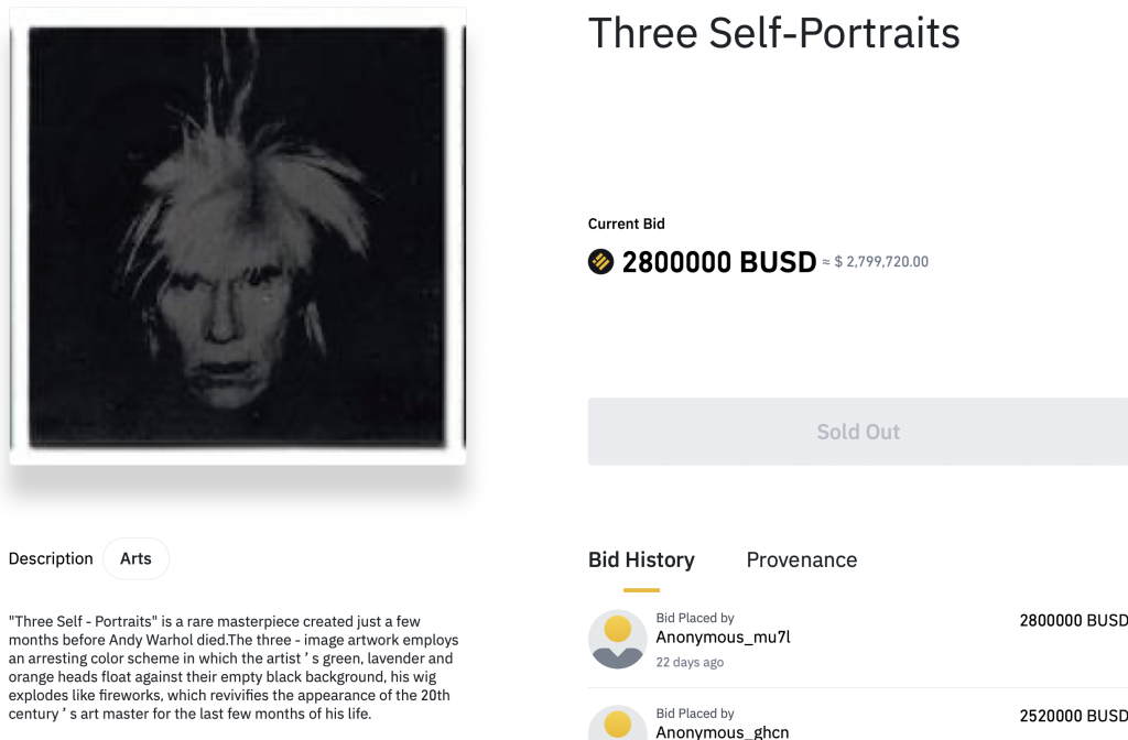 Nearly $3 million for three blatant Warhol ripoffs—it's called a Binance bargain. Courtesy of Kenny Schachter.
