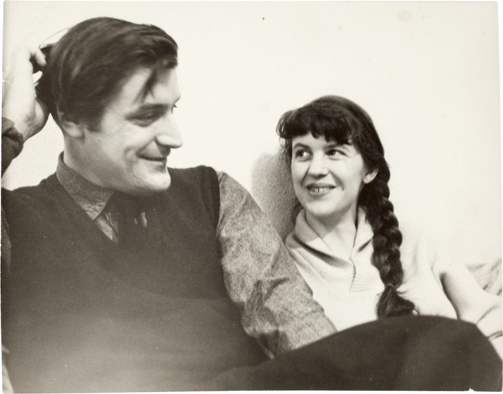 A photograph of Ted Hughes and Sylvia Plath. Courtesy of Sotheby's.