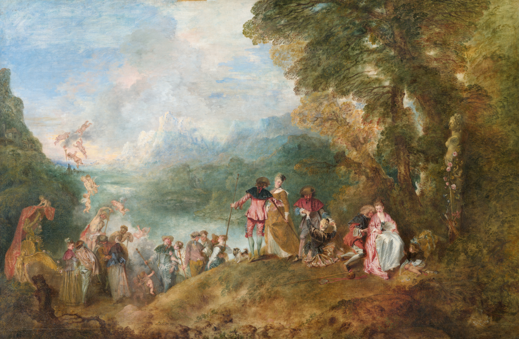 Jean-Antoine Watteau, The Embarkation for Cythera (1717). Collection of the Louvre, Paris.