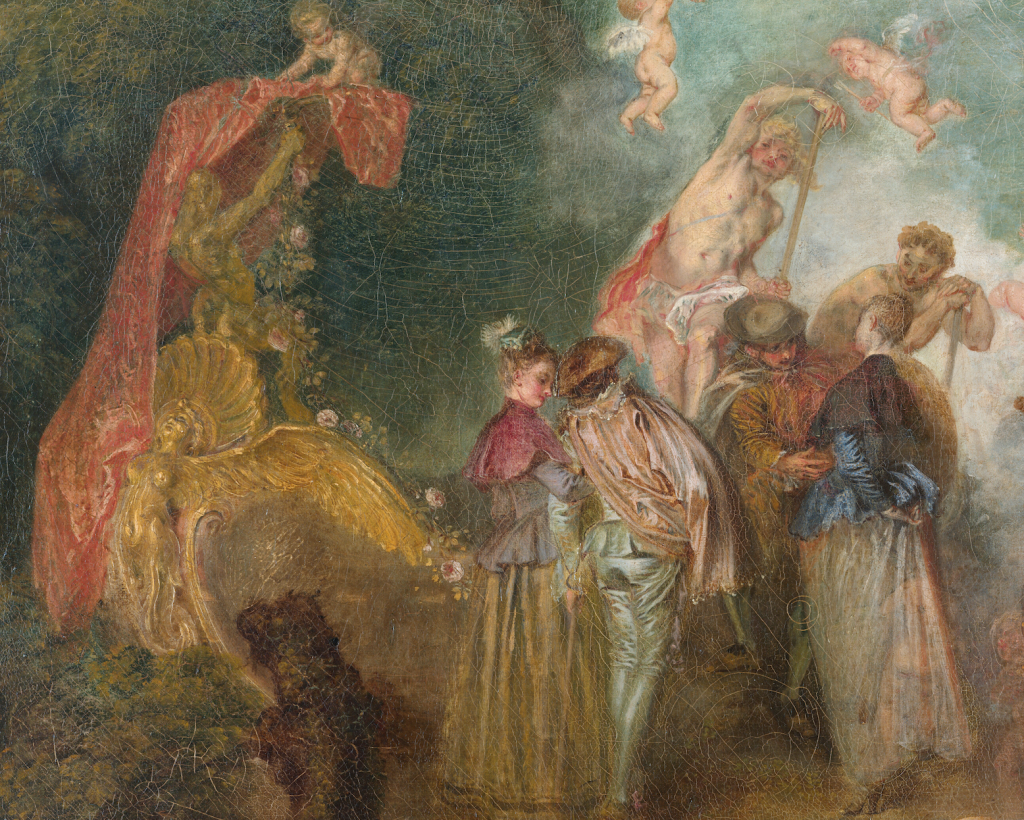 Detail of Jean-Antoine Watteau's The Embarkation for Cythera (1717). Collection of the Louvre, Paris.