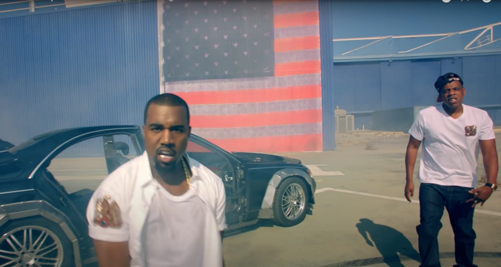 Screenshot from the music video JAY Z, Kanye West - Otis ft. Otis Redding on YouTube.